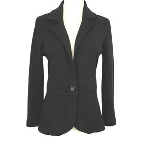 Neiman Marcus 100% Cashmere Cardigan Blazer Black Button Knit Women's Sz S Cozy
